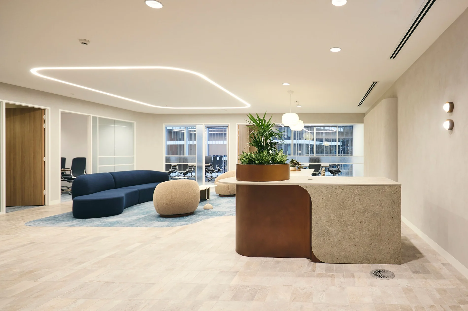 Level 9, 717 Bourke Street commercial workplace arrival and collaboration space
