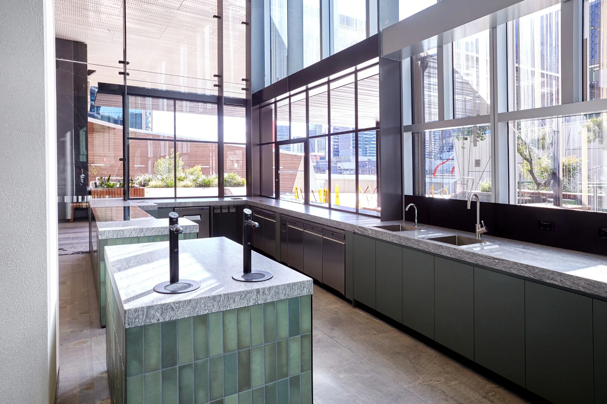 Coffee and hospitality area at 717 Bourke Street