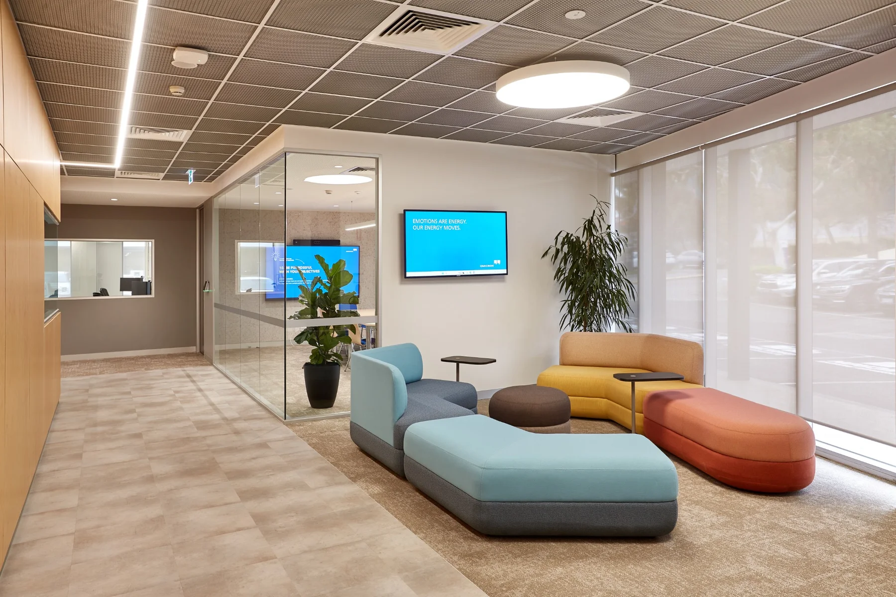 Omicron Electronics Australia workplace and breakout space