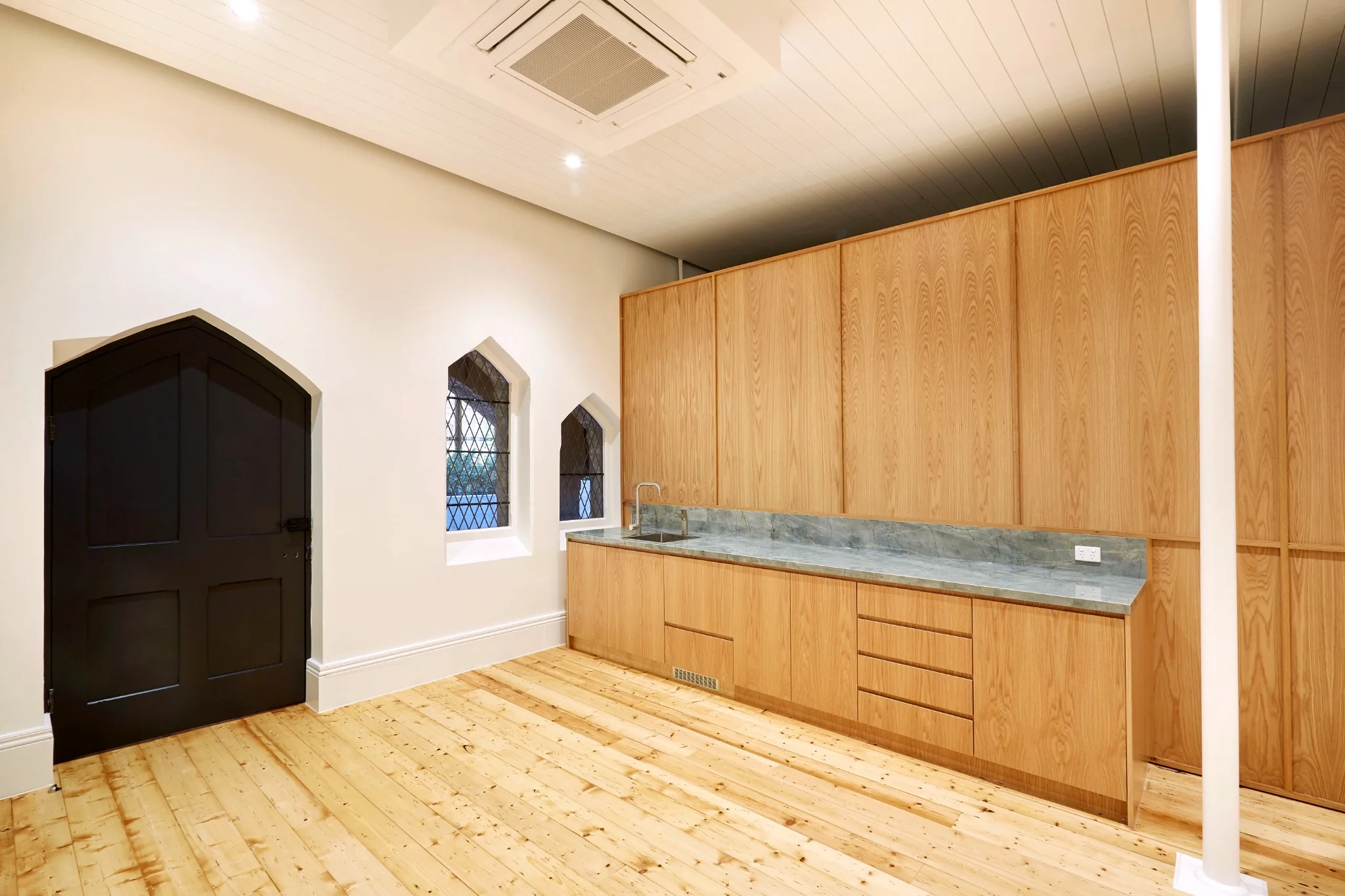 Contemporary timber joinery within School House